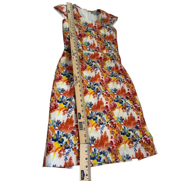 Antonio Melani Floral Print Cap Sleeve Dress With Zipper Accents Size 2 - Picture 8 of 14